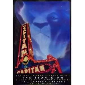  The Lion King Premiere 27x40 Movie Poster El Capitan 