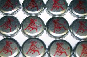 100 RED BULL SILVER BEER BOTTLE CAPS CROWNS NO DENTS SEE STORE 4 MORE 