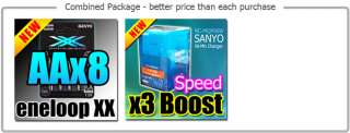 Sanyo XX eneloop 8AA 2500mAh + Quick X3 Boost Charger  