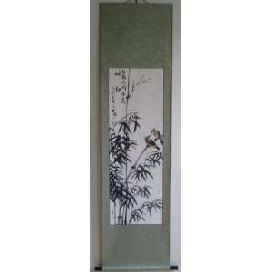   Chinese Watercolor Painting Scroll Bamboo Bird: Everything Else