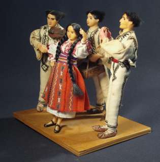 VERY RARE Romanian Doll Set orchestra/band with 4 dolls in folk 