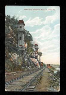 Pc1909 BLUFFS ALONG MISSISSIPPI RIVER ST. LOUIS railway  