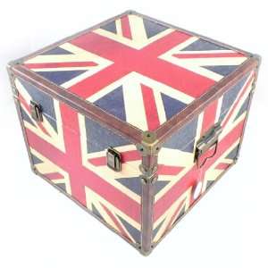  Trunk trunk wood Union Jack red blue.: Jewelry