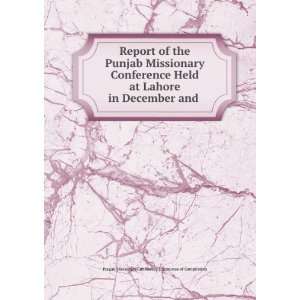 Report of the Punjab Missionary Conference Held at Lahore in December 