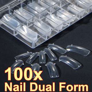 100 Dual Nail System Form for UV Gel Acrylic Nail Art Design Mold Tip 