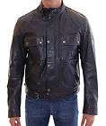 NWT $1950 BELSTAFF Temple Blouson Leather Jacket Man Antique Black s 