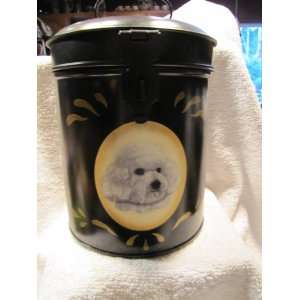 Bichon Frise Metal Treat Jar 7 1/2 tall