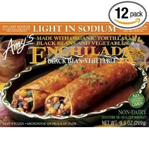 Amys Black Bean & Vegetable Enchilada, Light in Sodium, Organic, 9.5 