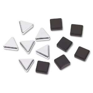  Metallic Magnets, Magnetic, Black; Silver, 12/Pack: Office 