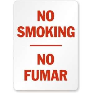  No Smoking / No Fumar (red text) Aluminum Sign, 14 x 10 