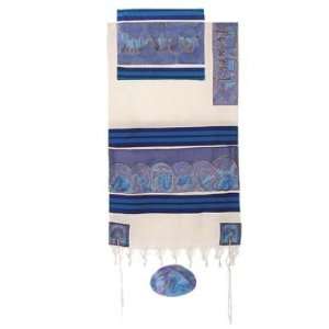   and Silk Tallit Prayer Shawl Set   by Yair Emanuel   Size 50 x 77