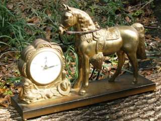 VINTAGE SESSIONS UNITED ELECTRIC CLOCK HORSE AND CLOCK.  