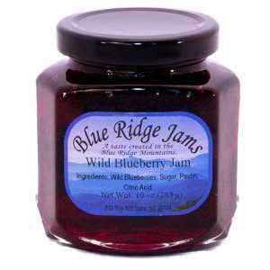 Blue Ridge Jams: Wild Blueberry Jam, Set of 3 (10 oz Jars):  