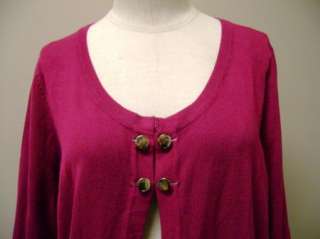 Joseph A. Cerise Button Top Cardigan NWT $58  