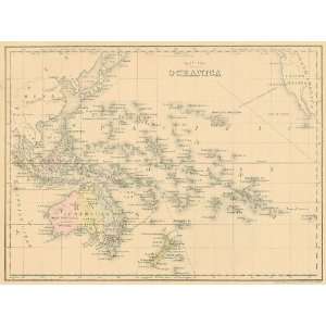  Mitchell 1870 Antique Map of Oceanica
