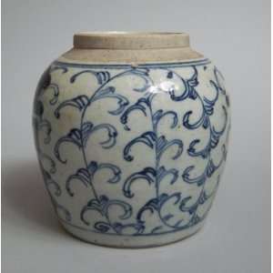 Qing Dynasty Blue and White Antique Porcelain Jar; 30 DAY SALE   XMAS 