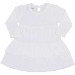  T shirt ruffle t dress  white 100% pima cotton: Baby