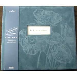 Hallmark Albums EDY1145 Blue Suede Floral Guests Books 