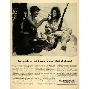 1943 Ad National Dairy Products American Selected Cheese WW2 Soldiers 