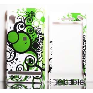  White with Green Black Circle Design Rubber Texture 