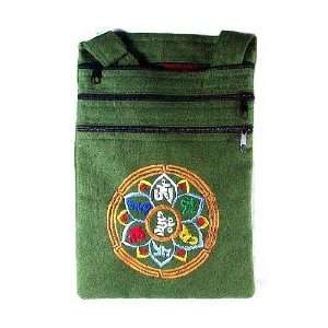  Om Mani Padme Hum Cotton Canvas Bag ~ Green