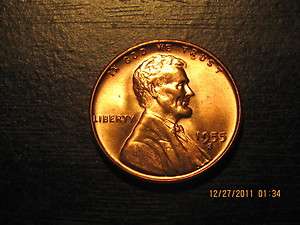 1955   S   Lincoln Wheat Cent from  BU  Roll Tempting  