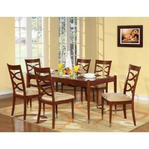   Piece Dining Table Set in Multi Step Rich Cherry: Furniture & Decor