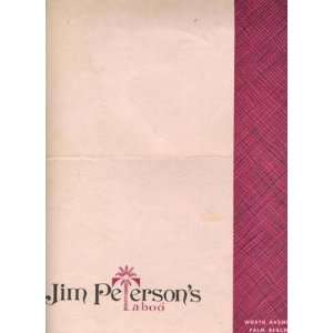   Jim Petersons Taboo Menu & Wine List Palm Beach FL 