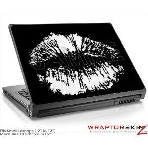    Small Laptop Skin Big Kiss Lips White on Black: Electronics