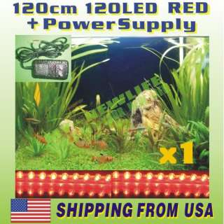 1x 120cm 120 RED LED Flexible Waterproof + 12V DC power Supply 