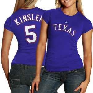  Ian Kinsler Ladies Royal Blue Player T shirt (XX Large) Sports
