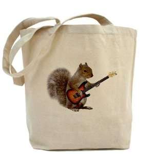  Guitar Playing Squirrel Canvas Tote Bag