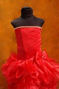NEW PAGEANT FLOWER GIRL HOLIDAY PRINCESS DRESS 4246 RED SIZE 4 6 