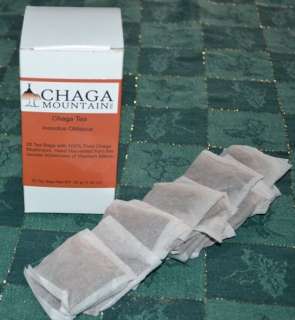 Chaga Tea, 20 Tea Bags of Wild Harvested Fresh Chaga Mushroom from 