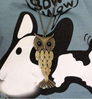   Smart Sheet Style Owl with Black Eyes Pendant Necklace XL108  