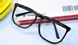 Large Square Fashion Clear Lens Frame Wayfarer Black Nerd Glasses