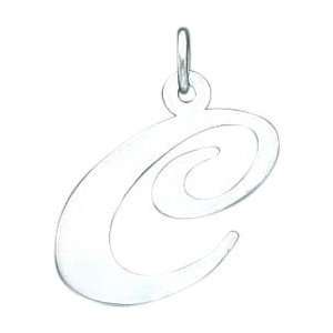  Sterling Silver Cursive Initial C Charm: Jewelry