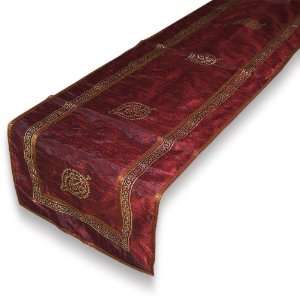Indian Silk Table Runner Rectangular Tablecloth, Red