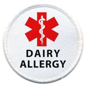 DAIRY ALLERGY Red Medical Alert 3 inch Sew on Patch