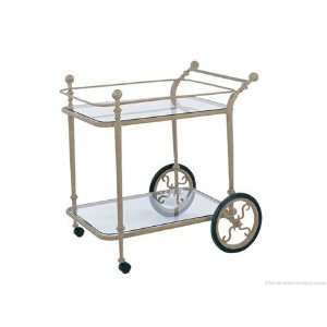   Glass Patio Serving Cart Granite Rust Finish: Patio, Lawn & Garden