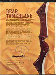 BEAR 1963 TAMERLANE RECURVE WITH BEAR CASE 66 LONG BOW 43# MINTY 