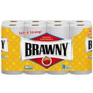  Brawny, Regular Roll, 2 Ply, White 8ct (Quantity of 3 