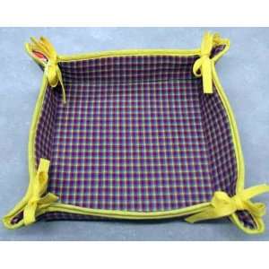   Bread Basket 1645A Yellow & Plaid Bread Basket 