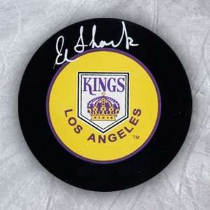  EDDIE SHACK Los Angeles Kings SIGNED Hockey Puck: Sports 