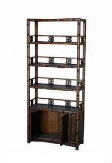 Chinese Bamboo Simulated Carved Bookshelf Cabinet s1370  