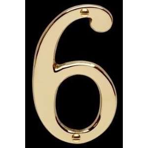  4 Solid Brass House numbers in Bright Brass Finish: Home 
