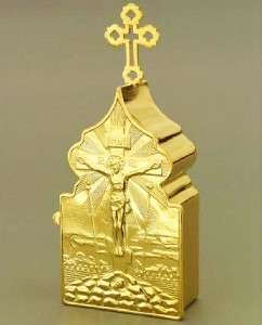 Gold Orthodox Tabernacle W/Chalice Travel Mass Kit NR  