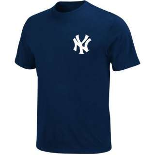   Jeter Player Name & Number 2 on Back T Shirt by Majestic Athletic