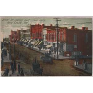  1911 Vintage Postcard Broad Street, New Castle, Indiana 