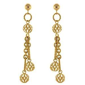  14k Yellow Gold Balls Earrings   JewelryWeb Jewelry